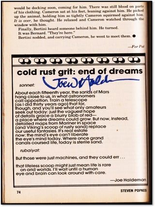 Isaac Asimov's Science Fiction Mid-December 1987 - Signed by Author Joel Haldeman