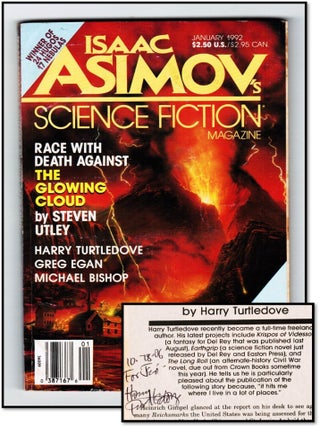 Issac Asimov's Science Fiction January 1992 - Signed by Author Harry Turtledove. Stanley - Schmidt.