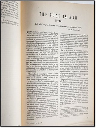 The Root Is Man: Two Essays in Politics