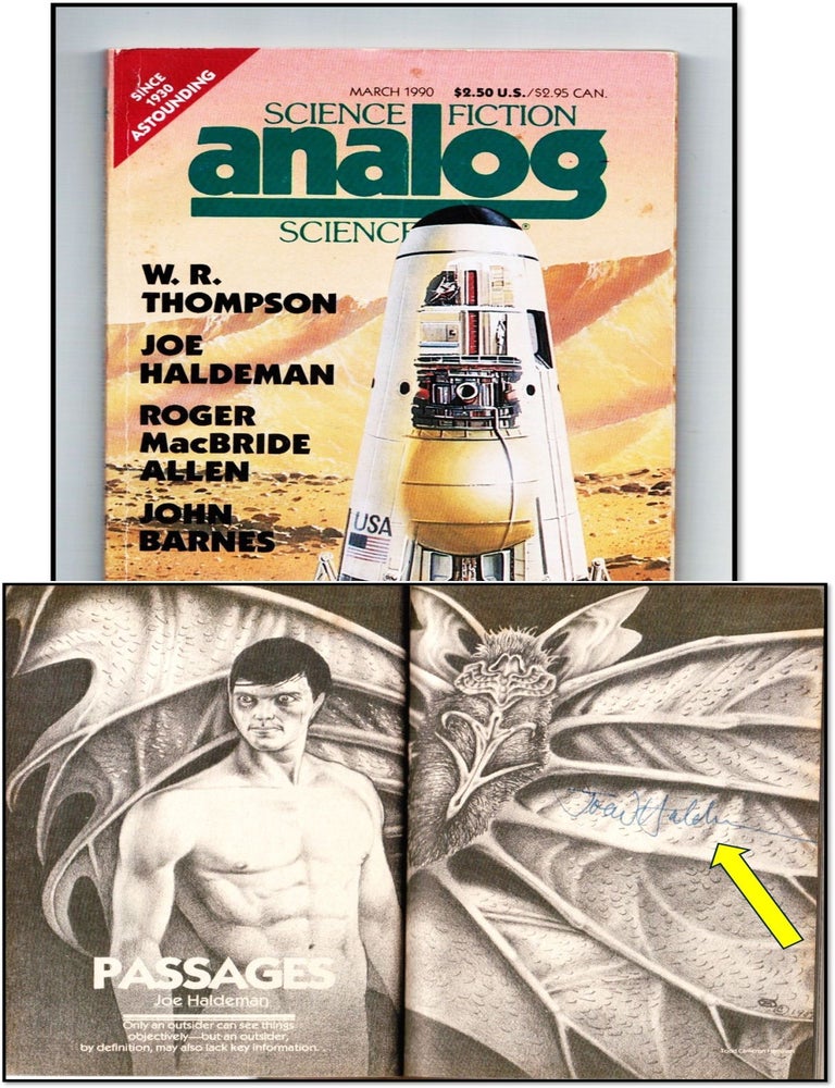 Item #20221 Science Fiction Analog Science Fact, March 1990 - Signed by Author Joe Haldeman. Stanley - Schmidt.