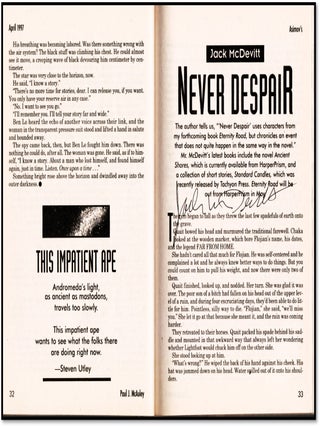Issac Asimov's Science Fiction April 1997 - Signed by Author Jack McDevitt