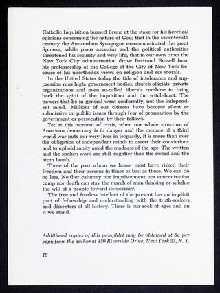 Back to the Bill of Rights & The Independent Mind. [Basic Pamphlets on Civil Liberty]