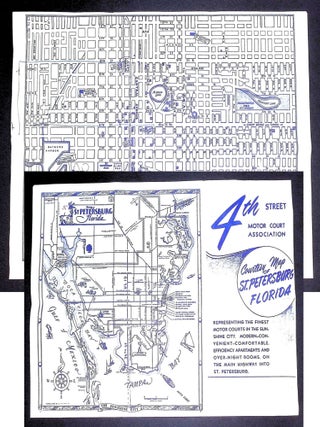 Item #20769 Two-sided Street Map of St. Petersburg, Florida - 1940s. 4th Street Motor Court...