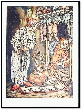 Arthur Rackham - Night Before Christmas Print - 'And Giving a Nod Up the Chimney He Rose'
