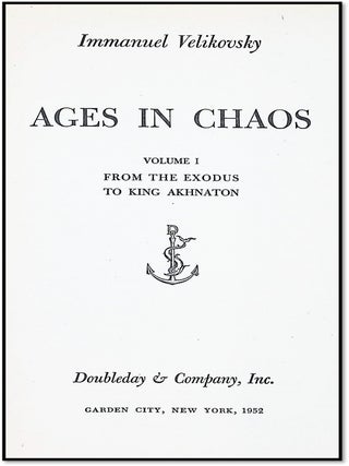 Ages in Chaos: Volume I: From the Exodus to King Akhnaton