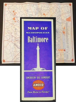 Item #20970 Amoco Road Map of Metropolitan Baltimore and Vicinity c1951