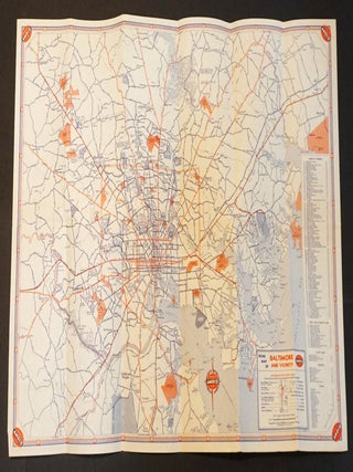 Amoco Road Map of Metropolitan Baltimore and Vicinity c1951