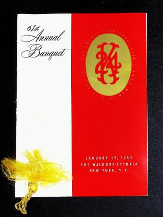 Item #21046 Commemorative Menu • 61st Annual Banquet • Waldorf-Astoria • 1963. Twenty-Four...