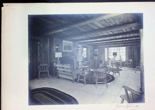 Three large silver-gelatin architectural photographs - Behrens–Herberger (studio). Interior views of an Anheuser-Busch family residence (Mid-century lodge-style living room), 1950.