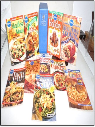 Item #21104 Pillsbury Classic Cookbooks 10-Book Set in Blue Water-Resistant Holder 1990s. Sally...