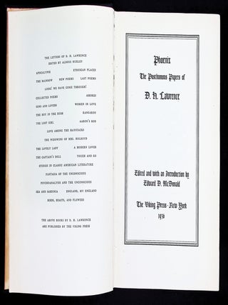 Phoenix The Posthumous Papers of D.H. Lawrence