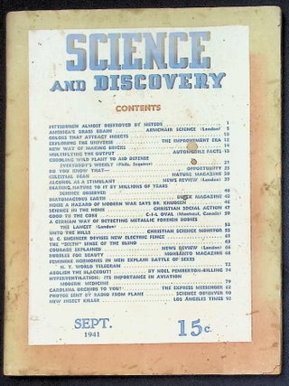 Item #21186 Science and Discovery Magazine Sept 1941 · WWII Era Science Digest