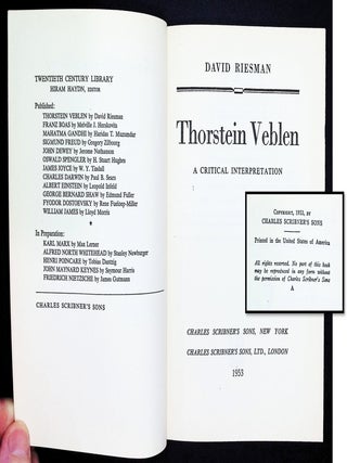 Thorstein Veblen: A Critical Interpretation