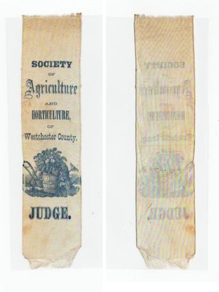 Item #21273 Society of Agriculture and Horticulture of Westchester County New York – Judge’s...
