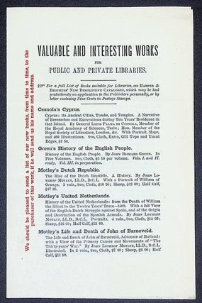 Item #21314 Harper & Brothers — ‘Valuable and Interesting Works for Public and Private...
