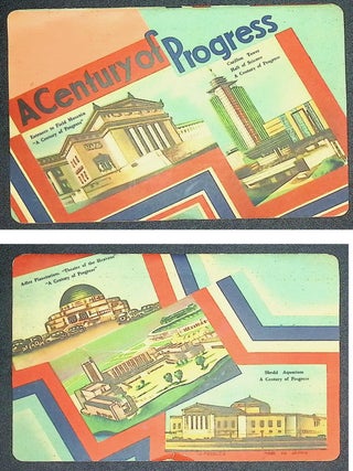 Item #21364 Illustrated Art Deco sewing needle display card, featuring landmark buildings from...
