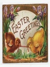 Easter Chicks – Trio of 1909 Postmarked Chromolithograph Postcards