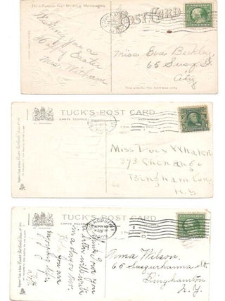 Easter Chicks – Trio of 1909 Postmarked Chromolithograph Postcards