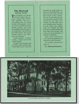 Item #21434 c. 1910 Brochure: The Howard, Daytona Florida - Volusia Ave & Halifax River. J. C....