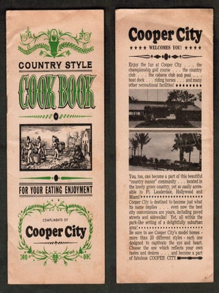 Item #21438 c. 1960 Cooper City FL Real Estate Promotional Brochure - "Country Style Cook Book" -...