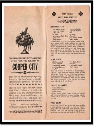 c. 1960 Cooper City FL Real Estate Promotional Brochure - "Country Style Cook Book" - Morris Cooper Land Boom