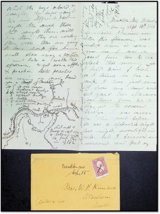 1864 Civil War Soldier Letter with Hand-Drawn Map - Monkton Maryland - Guarding the Northern Central Railroad - 'Chicken Raid' Incident
