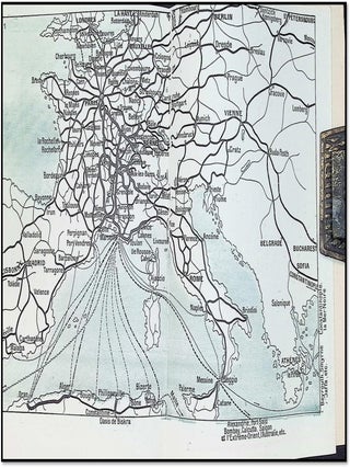 1900 PLM Railway Guide - Paris to the Alps & Riviera - Watercolor Views - Rare Laid-in Schedule