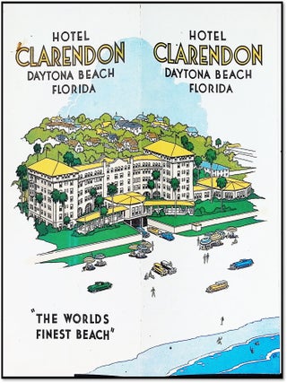 Item #21480 c. 1929 Fold-Out Brochure - Hotel Clarendon - Daytona Beach, FL - Harrington Mills Era