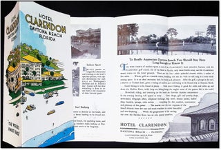 c. 1929 Fold-Out Brochure - Hotel Clarendon - Daytona Beach, FL - Harrington Mills Era