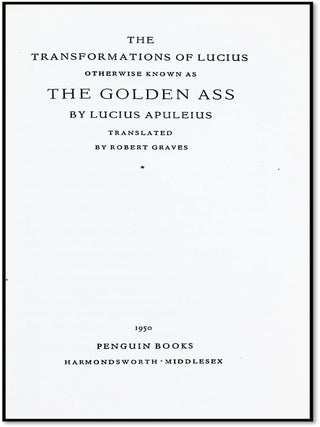 The Golden Ass [Signed Limited Edition, Robert Graves Translation, Fine Press Penguin Production]