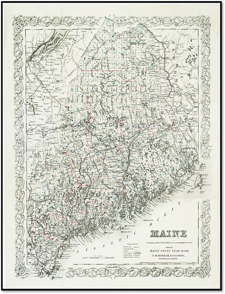 Item #21550 'Maine' [1887 G.W. & C.B. Colton Map - Railroad & Canal Infrastructure]. G. W. Colton, C B., Publishers.