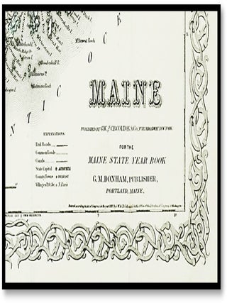 'Maine' [1887 G.W. & C.B. Colton Map - Railroad & Canal Infrastructure]