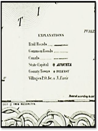 'Maine' [1887 G.W. & C.B. Colton Map - Railroad & Canal Infrastructure]