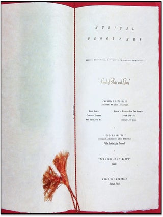Commemorative State Banquet Menu and Musical Presentation Program. Royal Visit to Niagara Falls, June 7, 1939.