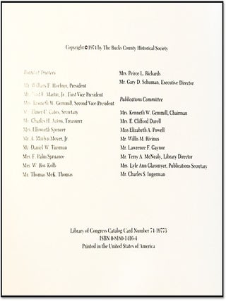 Bucks County: Photographs of Early Architecture