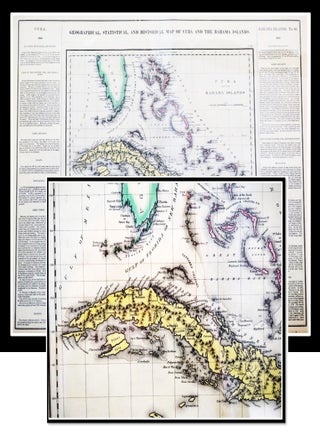 Item #21805 Geographical, Statistical, and Historical Map of Cuba and The Bahama Islands [Hand...