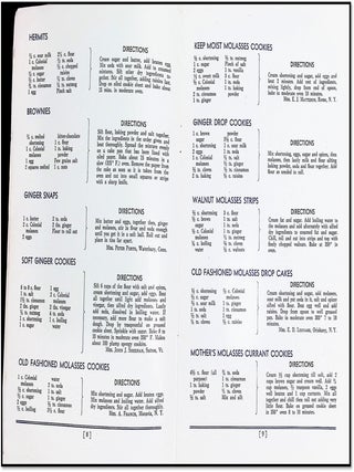 Colonial Molasses Home Recipes • New Orleans / Brooklyn • c. 1940s–50s