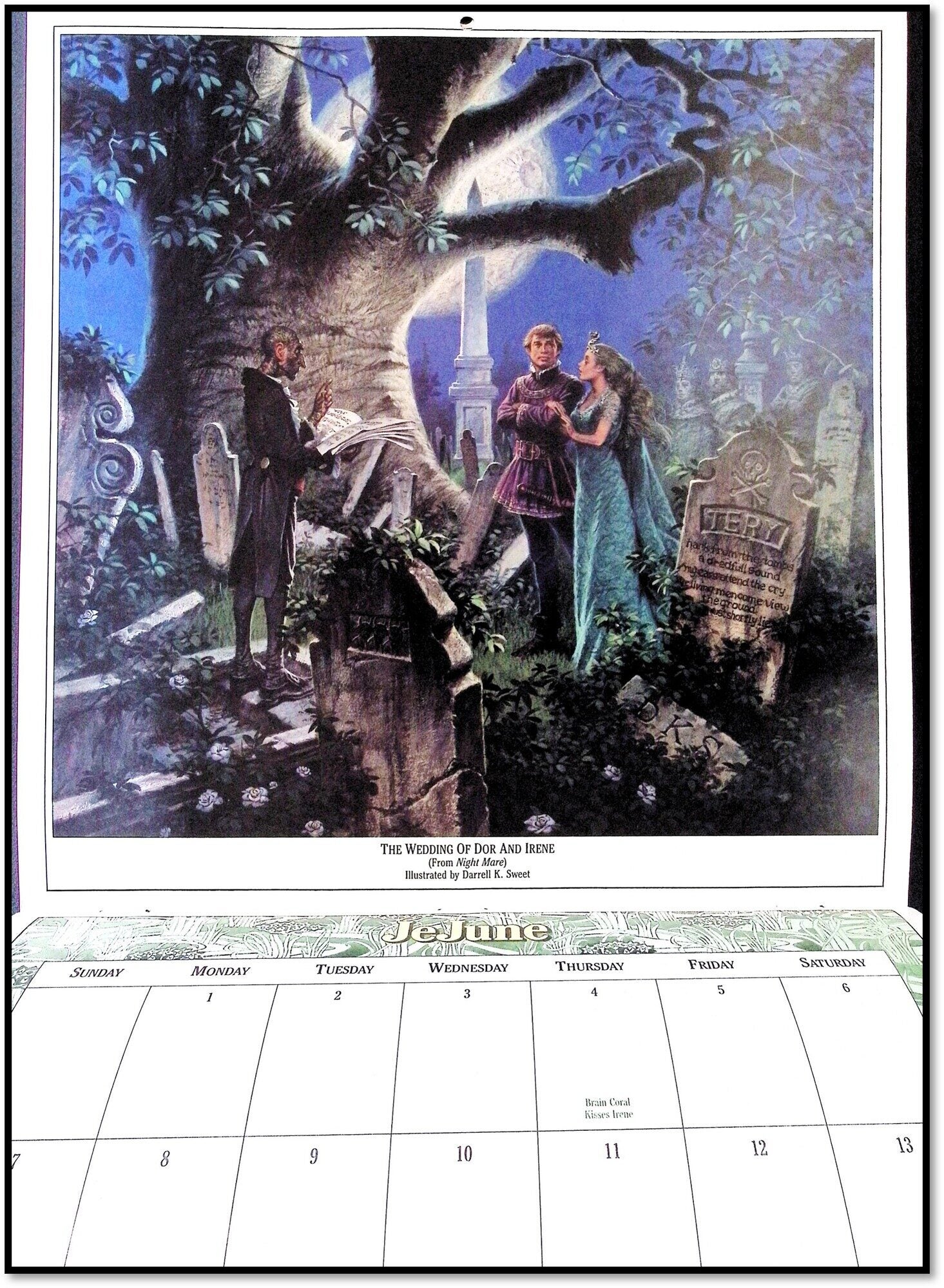 1987 The Magic of Xanth Calendar Illustrated Fantasy Wall Calendar