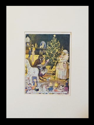 Original Print by Lansing Campbell from Uncle Wiggily's Story Book: ‘Merry Christmas, Nurse Jane!’ answered the bunny.