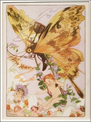 Item #22001 Original Print: Fairy Illustration / Art Nouveau Children’s Art ‘Happy Little New...