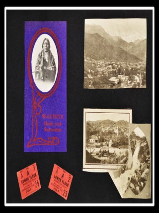 Colorado Grand Tour Scrapbook / Photo Album [Denver & Rio Grande Railroad] [Pike&rsquo;s Peak Circuit] [With Original Panoramic Photograph Laid-In]
