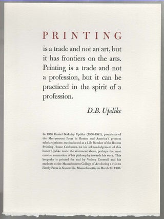 ARCHIVE: Firefly Press — Letterpress Broadsides & Typographic Works — Late 1980s–2014