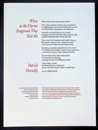 ARCHIVE: Firefly Press — Letterpress Broadsides & Typographic Works — Late 1980s–2014