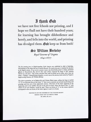 ARCHIVE: Firefly Press — Letterpress Broadsides & Typographic Works — Late 1980s–2014