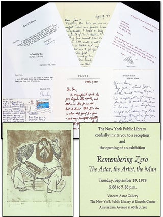 Item #22098 ARCHIVE: Collection of 10 Archival Documents: Remembering Zero Mostel to Ben Raeburn....