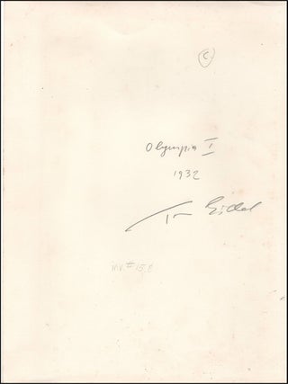 Tim Gidal In the Thirties Presentation Copy Association Nude Olympia I Signed Photograph Horizon Press Estate