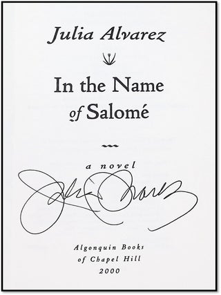 In the Name of Salom&eacute; [Signed]