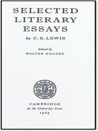 Selected Literary Essays