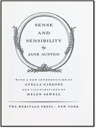 Sense and Sensibility [Heritage Press Edition; Illustrated by Helen Sewell]