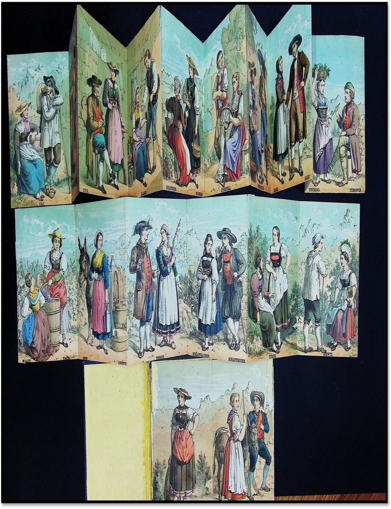 Costumes Suisses Line [Unrecorded Swiss Costume Leporello] [20 Chromolithographed Plates